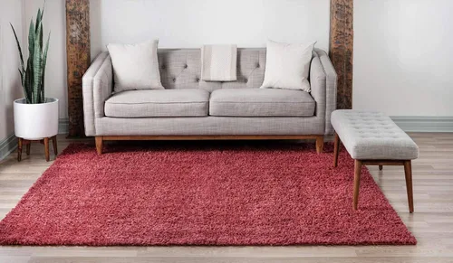 Vista 284 de Unique Loom Colección Davos Shag - Alfombra Lino