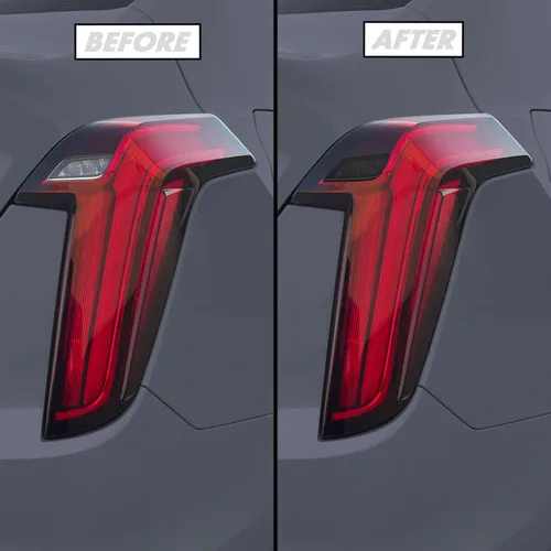 Vista 12 de Tinte de humo de vinilo precortado para Cadillac CT4 2020-2023 (20% humo oscuro, 1. luz trasera)