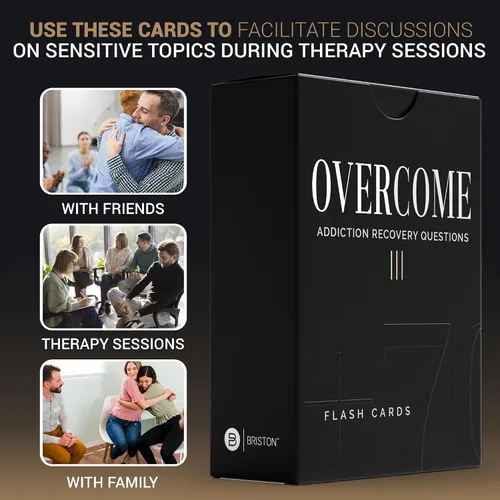 Vista 7 de Briston Tarjetas flash de recuperación de adicciones - 70 tarjetas de preguntas de terapia para asesoramiento grupal y salud mental - Indicaciones