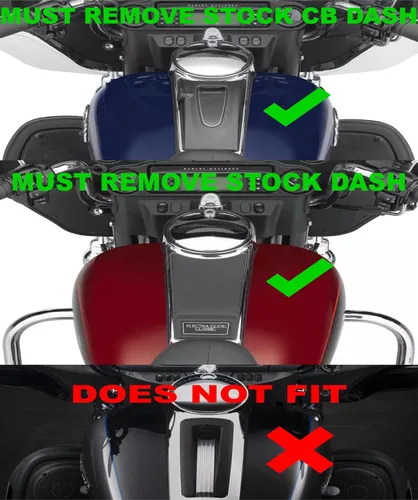 Vista 3 de Kustom Cycle Parts Inserto de consola de panel de tablero de plástico con diseño de veta de madera del mercado de accesorios. Se adapta a Harley