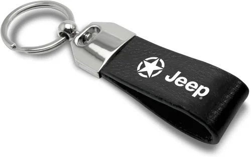 Vista 3 de iPick Image Llavero de metal cromado con logotipo de estrella para Jeep Willys, con licencia oficial, Negro