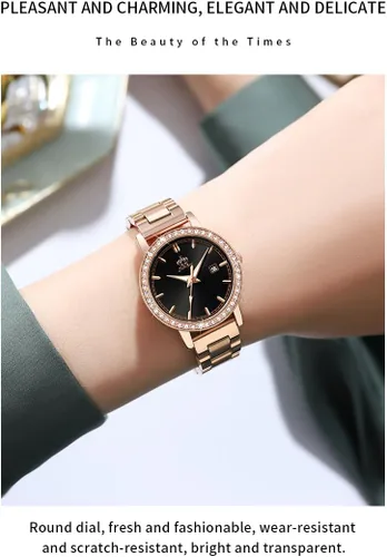 Vista 7 de Fate Love Relojes para mujer, juego de collar de movimiento de cuarzo japonés, conjunto de joyas de corazón, impermeable, 100 pies, analógico, reloj