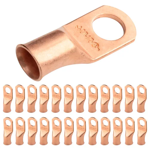 Vista 119 de SELTERM - 5 terminales de anillo resistentes para cable de batería, calibre 1/0 AWG, pernos de 1/2 pulgadas, terminales de calibre 0, ojales