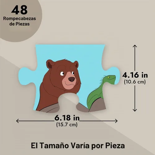 Vista 4 de BLUE PANDA Rompecabezas educativo de piso de aprendizaje - 48 piezas, 2 x 3 pies, multicolor, Arca de Noé - Aprendizaje preescolar y desarrollo