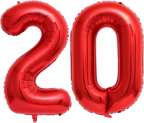 Vista 22 de Globos rojos de 40 pulgadas con el número 10, globos gigantes de 10 globos rojos de cumpleaños 10 globos rojos de cumpleaños 10 globos de 10.º