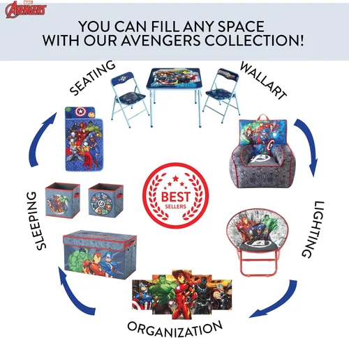 Vista 3 de Idea Nuova Marvel Avengers - Juego de 2 cubos de almacenamiento duraderos con asas