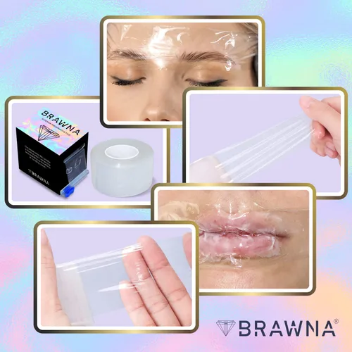 Vista 5 de Película conservadora superior de 1300 pies [1,312.3 ft] - Envoltura de microblading para rubor labial, kit de tinte de laminación de cejas