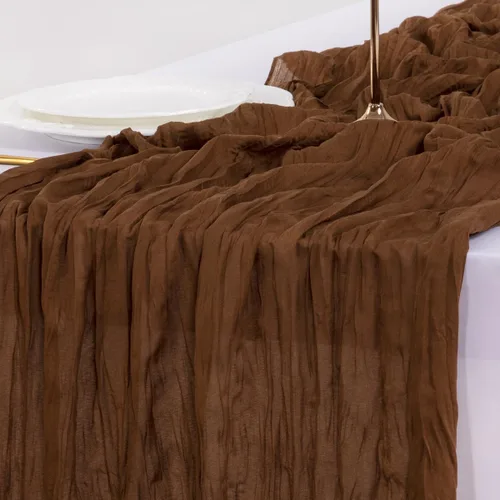 Vista 55 de Socomi - Camino de mesa de gasa, estilo bohemio y rústico, para primavera, Pascua, bodas, fiestas, baby showers y decoración, 120 pulgadas/10 pies