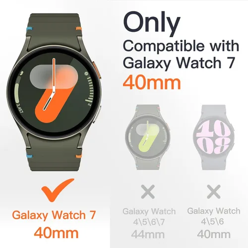 Vista 2 de JETech Funda con protector de pantalla para Samsung Galaxy Watch 7 de 40 mm, cubierta protectora general, película de vidrio templado de alta Negro