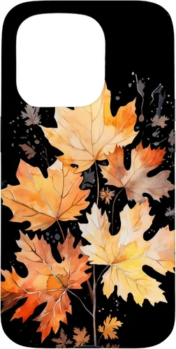 Vista 14 de iPhone 16 Autumn Leaves Watercolor Art Fall Season Thanksgiving Case