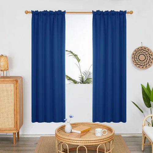 Vista 70 de Deconovo Cortinas opacas, aislamiento térmico, dobladillo para barra, reducción de ruido, certificado Oeko-TEX, cortinas de oscurecimiento