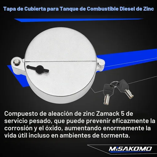 Vista 3 de Tapa de combustible con bloqueo para tanque diesel semi camión apto