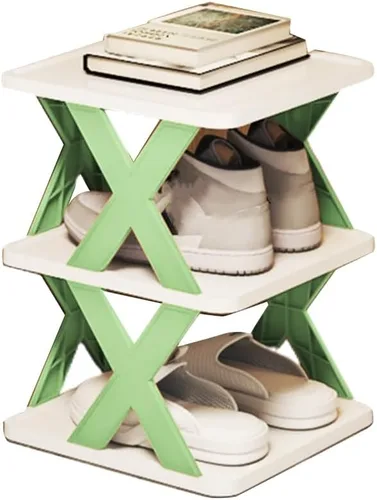 Vista 9 de Organizador de almacenamiento de zapatos de varias capas, zapatero estrecho y vertical, pequeño soporte vertical para zapatos, organizador