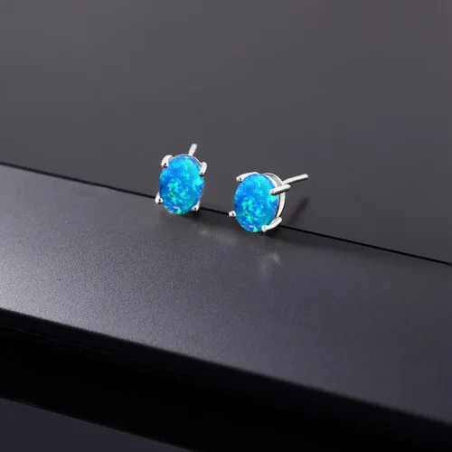 Vista 283 de Gem Stone King Aretes de oro de 14 quilates con piedra natal ovalada de 0.315 x 0.236 in Aretes de oro para mujer