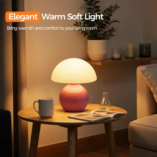 Vista 9 de NIORSUN Lámpara de Mesa con Forma de Hongo para Dormitorio, Lámpara de Mesa Portátil Inalámbrica, Lámpara Inalámbrica, Pequeñas Lámparas Táctiles