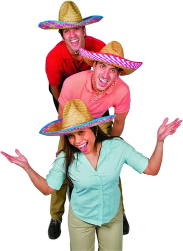 Vista 7 de Fun Express Sombreros mexicanos de 12 unidades, auténticos sombreros de paja para decoraciones de fiesta del Cinco de Mayo, tamaño adulto