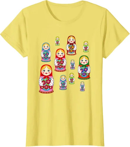 Vista 35 de Rusia - Camiseta de juguete retro para niños, diseño de muñecas rusas