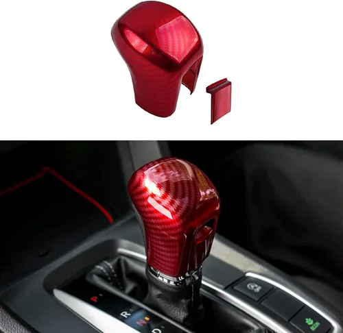 Vista 9 de Thenice CVT - Cubierta para palanca de cambios para Honda Civic 2016-2021 For 10th Gen Civic automatic transmission lever protection, carbon fiber
