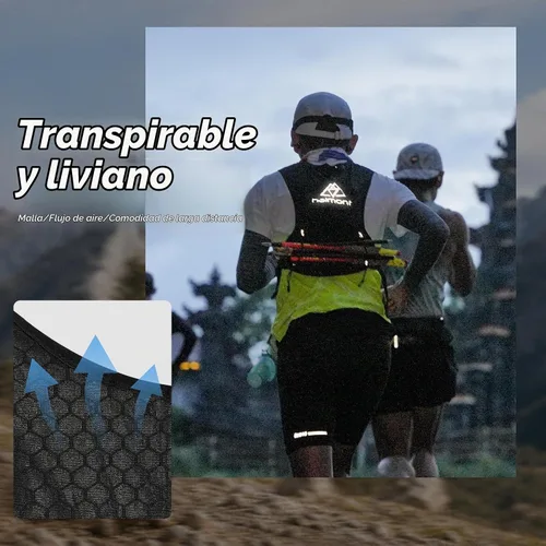 Vista 4 de Chaleco de hidratación para correr Haimont, paquete ligero de 5L para mujer y hombre, para correr en senderos