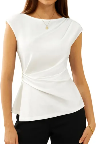Vista 27 de GRACE KARIN Tops de verano 2026 para mujer, camisa elegante con peplum