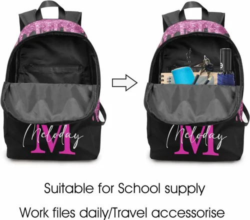 Vista 245 de Texto personalizado Elefante desgaste gafas mochila mochila mochila casual Daypack bolsa para mamá niñas, color86-4, Mochilas Daypack