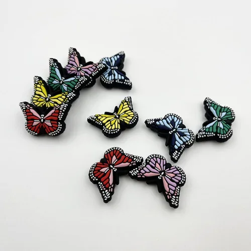 Vista 5 de 10 cuentas focales de mariposa para bolígrafos, cuentas focales de silicona para hacer llaveros, pulseras, cuentas, suministros de manualidades