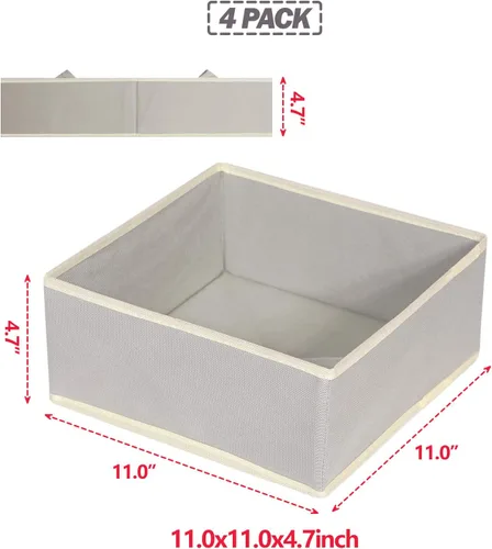 Vista 2 de DIOMMELL Caja de almacenamiento de tela plegable para armario, aparador, cajón, cestas de tela, contenedores divisores para ropa, ropa