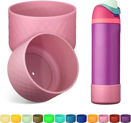 Vista 52 de 2 botas de silicona para botella de agua Owala de 24 onzas, 32 onzas, 40 onzas, funda protectora antideslizante para botellas de agua de acero