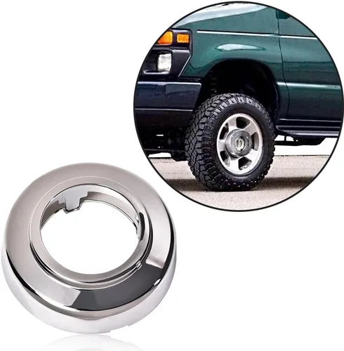 Vista 2 de PIT66 Tapa central de rueda para Ford E150 E250 E350 F250 F350 1994-2008 4WD cubierta central de rueda delantera, 1 unidad, color plateado
