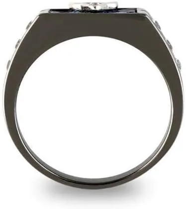 Vista 4 de Anillo Masónico Masónico Masónico de Acero Inoxidable para Hombre - Grabado Gratis