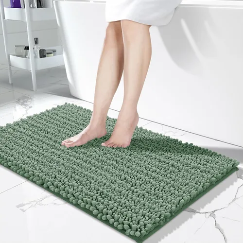 Vista 99 de Yimobra Alfombras de Baño Antideslizantes Lavables - Alfombra de Baño de Chenilla Ultra Suave Absorbente, Alfombra Peluda de Secado Rápido para Negro