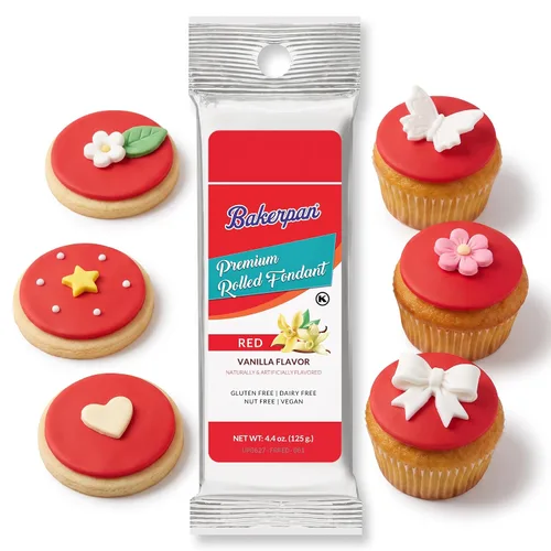 Vista 10 de Bakerpan Fondant negro enrollado prémium para decoración de pasteles, sabor a vainilla, 4.4 onzas (fabricado en Estados Unidos)