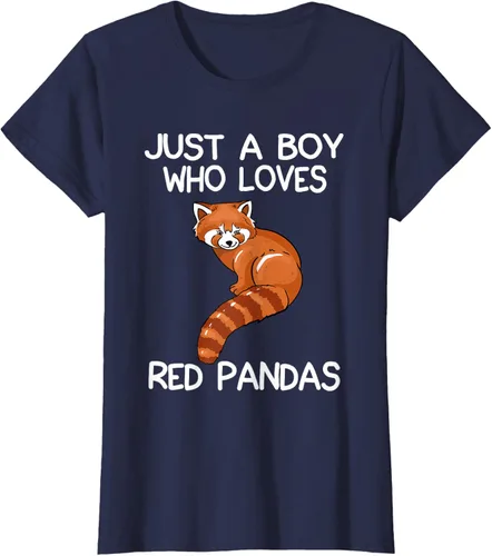 Vista 27 de Just A Boy Who Loves Red Pandas Gift - Camiseta con diseño de panda roja, Negro, S