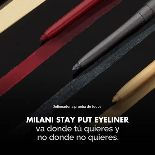 Vista 5 de Milani Stay Put Delineador de Ojos - Goal Digger (0.01 onzas) Lápiz de ojos autoafilable sin crueldad con borrador incorporado - Delinea y define