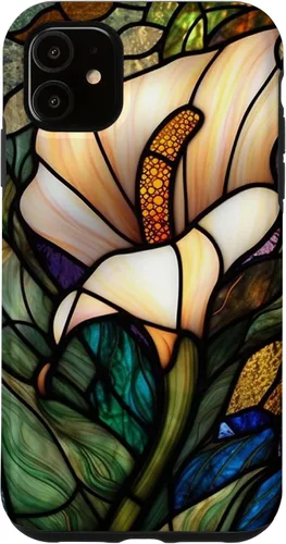 Vista 8 de iPhone 16 Calla Lily Stained Glass Case