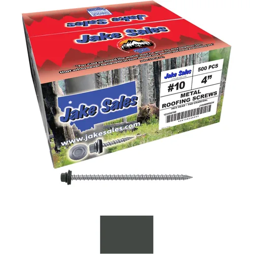 Vista 265 de Tornillos para techos de metal gris ABC 10 x 1 - Cabezal hexagonal - Arandela EPDM - Arandela de arranque automático/roscado - 1 bolsa - 250