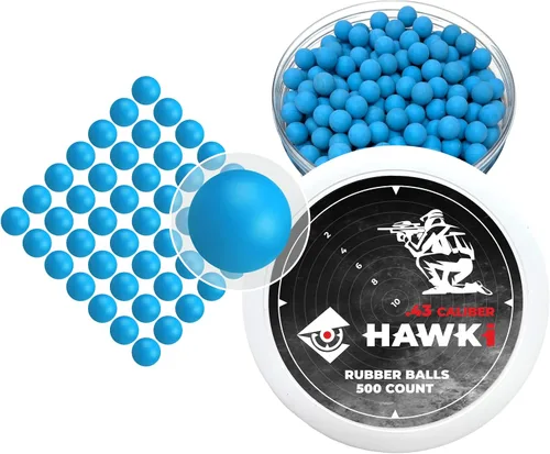 Vista 23 de Hawki - Pelotas de goma reutilizables de 0.50 o .43 cali, bolas de goma suave, menos letales para pistolas de paintball
