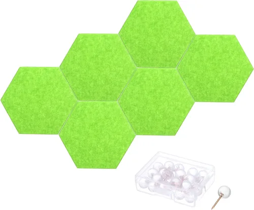 Vista 16 de PATIKIL Tablón de anuncios de fieltro, 12 x 10 pulgadas, paquete de 6 azulejos de fieltro hexagonales autoadhesivos para paneles de pared a prueba
