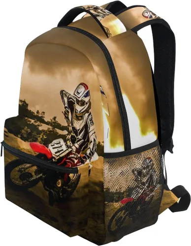 Vista 4 de Mochilas ligeras de motocross para vehículos de motocicleta, bolsas para niños, bolsa de libros para hombre, regalos de regreso a clases