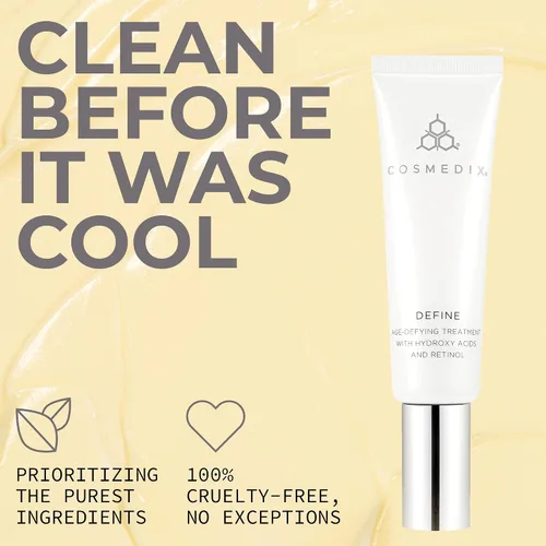 Vista 5 de COSMEDIX Define Crema facial antienvejecimiento con hidroxiácido y complejo de retinol, humectante facial antiedad para líneas finas, arrugas y piel