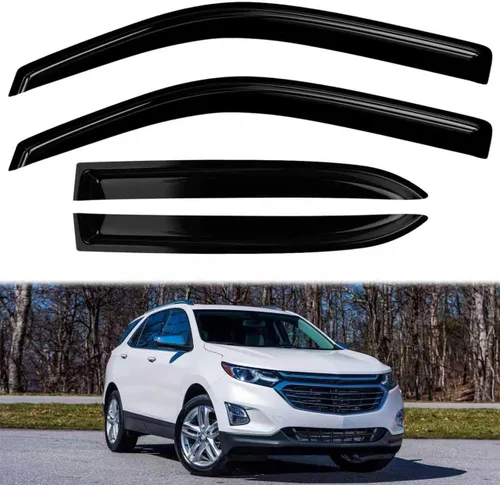 Vista 17 de 4 protectores de lluvia para Chevy Equinox 2010-2017, viseras de ventana, deflectores, parasoles, cinta de ventilación en canal hacia fuera