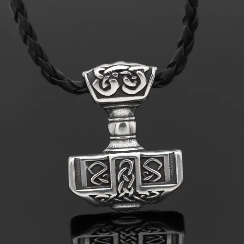 Vista 3 de GuoShuang - Collar con colgante de acero inoxidable 316L para hombre