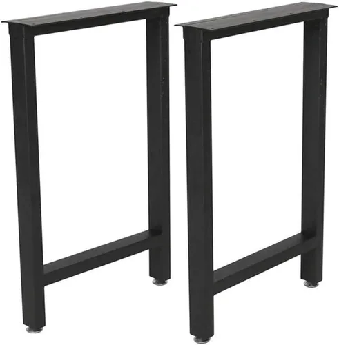 Vista 15 de Patas rectangulares industriales de metal de 16 pulgadas de altura, patas de banco de metal para mesa, diseño moderno de mediados de siglo, juego