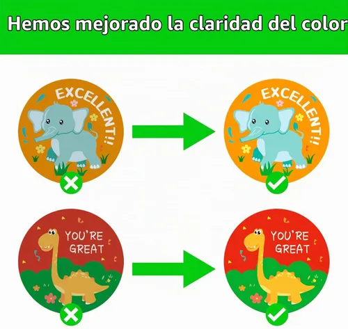 Vista 4 de 3 rollos de calcomanías motivacionales para niños, 1500 unidades de calcomanías de recompensa para maestros, suministros escolares, calcomanías