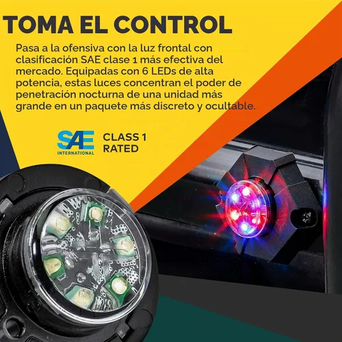 Vista 2 de Lamphus SnakeEye III - Luz estroboscópica de posición oculta [SAE Clase 1] [IP67 Impermeable] [72 Modos de flash] [Función TBT] Luces de advertencia