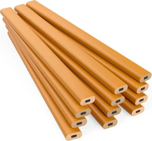 Vista 22 de GRAPHITE Lápices de Carpintero de Mina Dura a Granel - (1) Paquete de 12 Piezas Lápiz de Madera para Construcción #2 (HB) - Negro