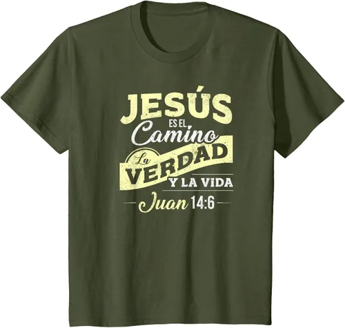 Vista 10 de Camisas de la Biblia de Jesus para los Cristianos Camiseta Española Negro