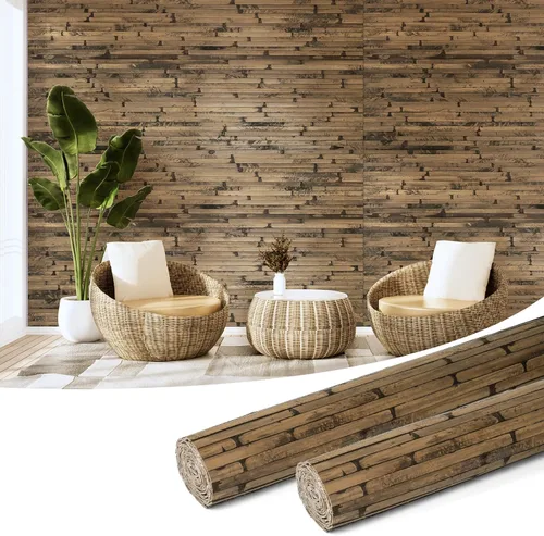 Vista 10 de Art3d - Panel de bambú natural para decoración de pared interior, panel de revestimiento de poste, techo, muebles, gabinete, oficina, 12 x 96