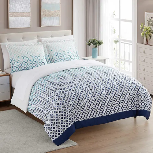 Vista 30 de Sweet Home Collection Juego de edredón de 7 piezas de color sólido para todas las estaciones, manta alternativa de plumón suave y lujosas sábanas