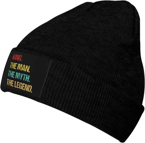 Vista 2 de The Teacher The Man The Myth The Legend Men's Women's Beanie Thermal Knitted Skull Hat Pullover Hat Black